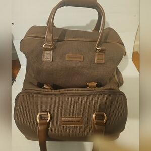 London Fog Oxford Houndstooth 2Piece Carry-On Luggage SetWheeled  Airln Approved